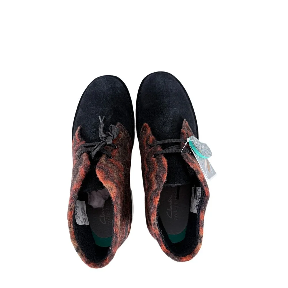 Clarks Bushacre 3 Chukka Boot NEW IN BOX Men 10‎ Black Red Wool Suede Lace Aztec